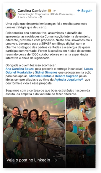 Post by Caroline Camboim on LinkedIn